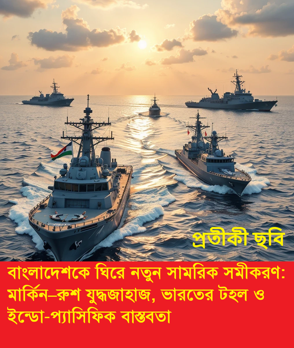 বাংলাদেশকে ঘিরে নতুন সামরিক সমীকরণ: মার্কিন–রুশ যুদ্ধজাহাজ, ভারতের টহল ও ইন্ডো-প্যাসিফিক বাস্তবতা