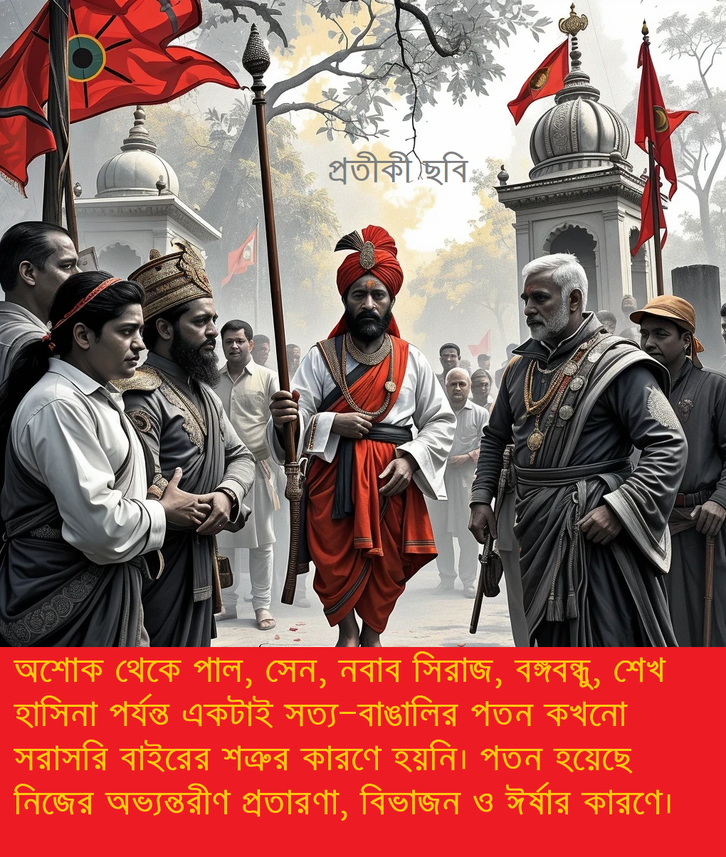 বাঙালি জাতির বিশ্বাসঘাতকতা ও রাজনৈতিক প্রতারণার ইতিহাস: অশোক থেকে শেখ হাসিনা পর্যন্ত