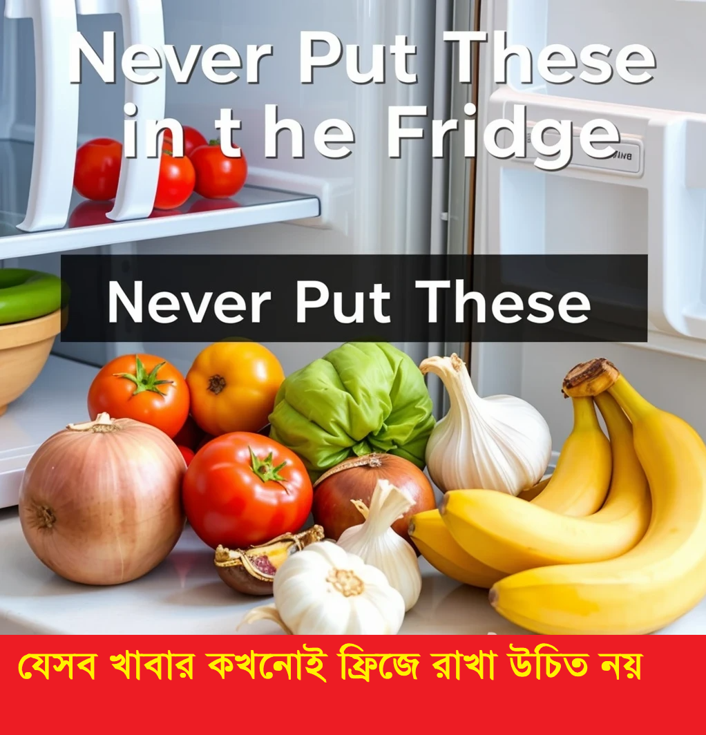 যেসব খাবার কখনোই ফ্রিজে রাখা উচিত নয়