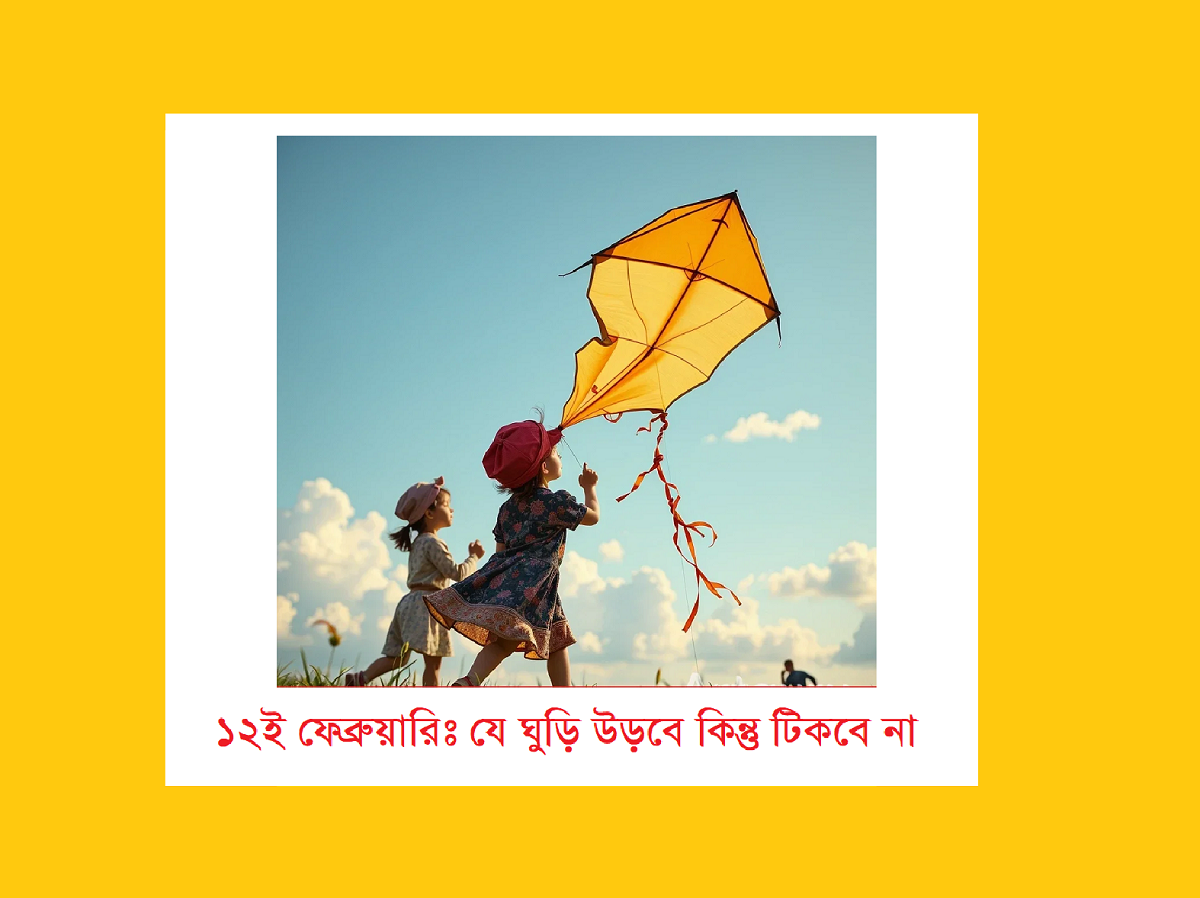 ১২ই ফেব্রুয়ারিঃ যে ঘুড়ি উড়বে কিন্তু টিকবে না