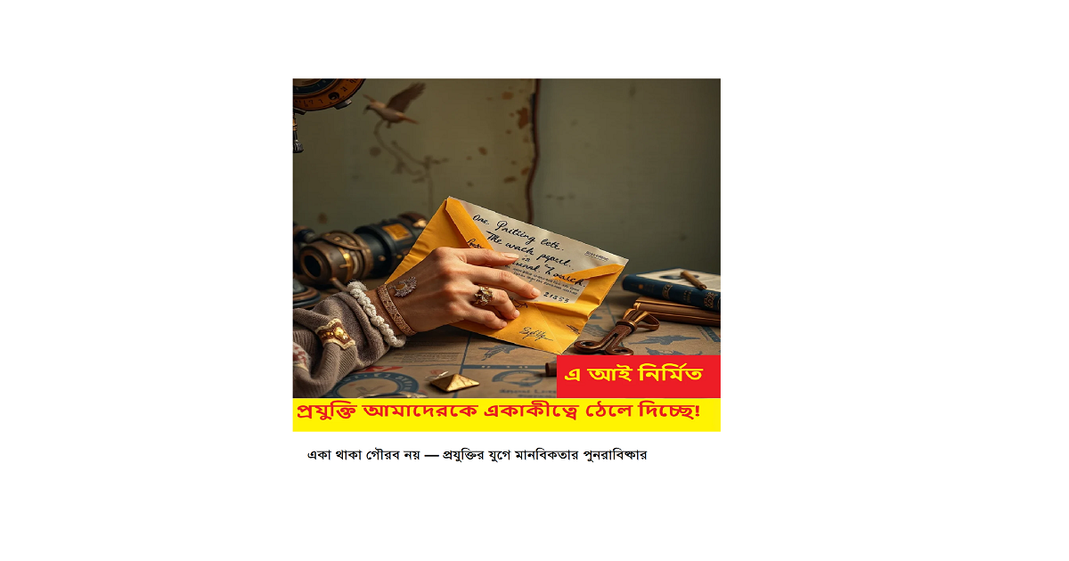 একা থাকা গৌরব নয় — প্রযুক্তির যুগে মানবিকতার পুনরাবিষ্কার