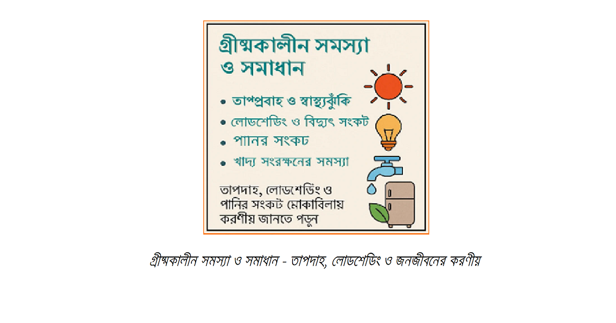 গ্রীষ্মকালীন সমস্যা ও সমাধান – তাপদাহ, লোডশেডিং ও জনজীবনের করণীয়