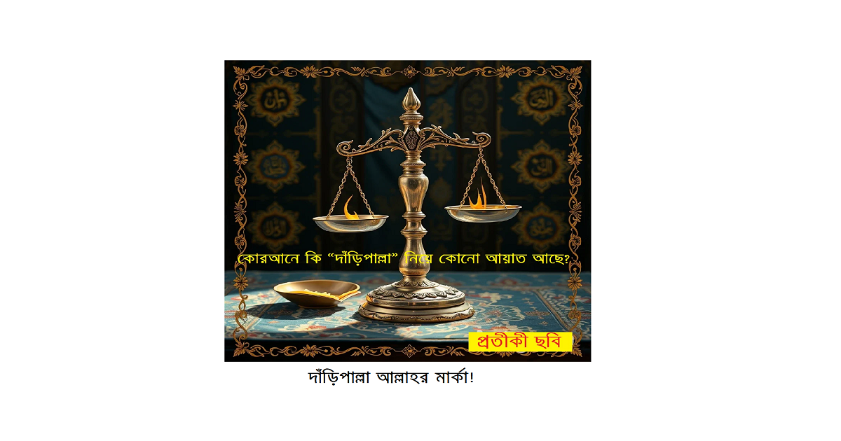 ধর্মচিন্তা | দাঁড়িপাল্লা আল্লাহর মার্কাঃ কোরআনে কি “দাঁড়িপাল্লা” নিয়ে কোনো আয়াত আছে?—একটি সংক্ষিপ্ত বিশ্লেষণ