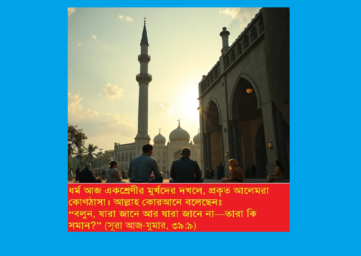 ধর্ম এখন মূর্খদের দখলে: প্রকৃত আলেমরা আজ কোণঠাসা – বাংলাদেশের বাস্তব প্রেক্ষাপট