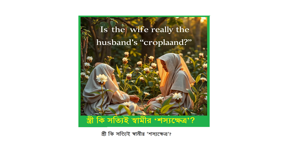 ধর্মচিন্তা | স্ত্রী কি সত্যিই স্বামীর ‘শস্যক্ষেত্র’?
