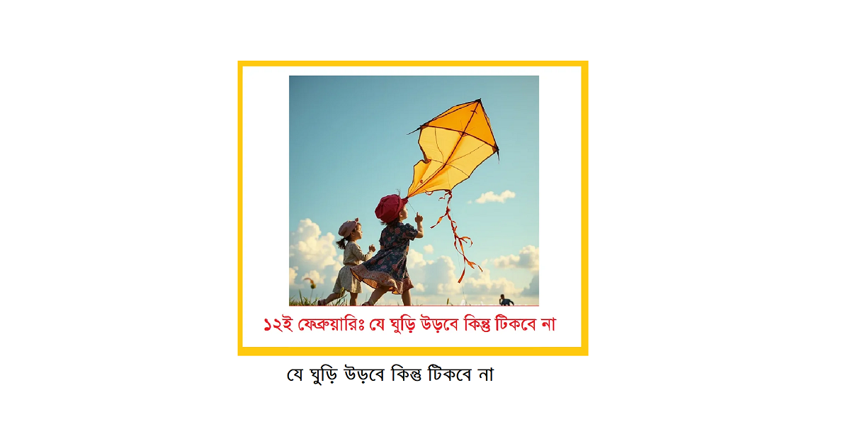 ১২ই ফেব্রুয়ারিঃ যে ঘুড়ি উড়বে কিন্তু টিকবে না