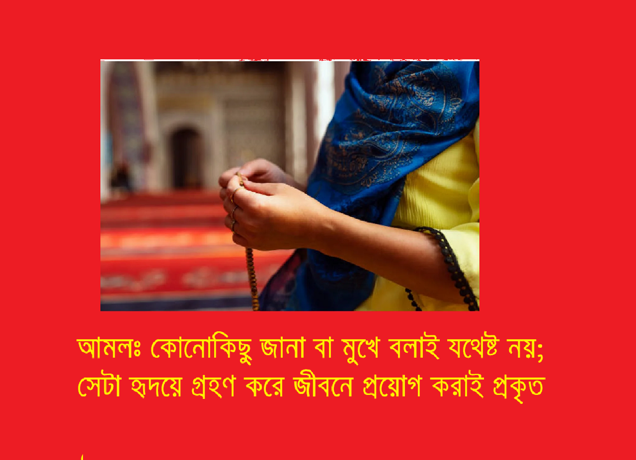 আমল বলতে আমরা কি বুঝি: পাঠ না, বাস্তবায়নই আসল আমল