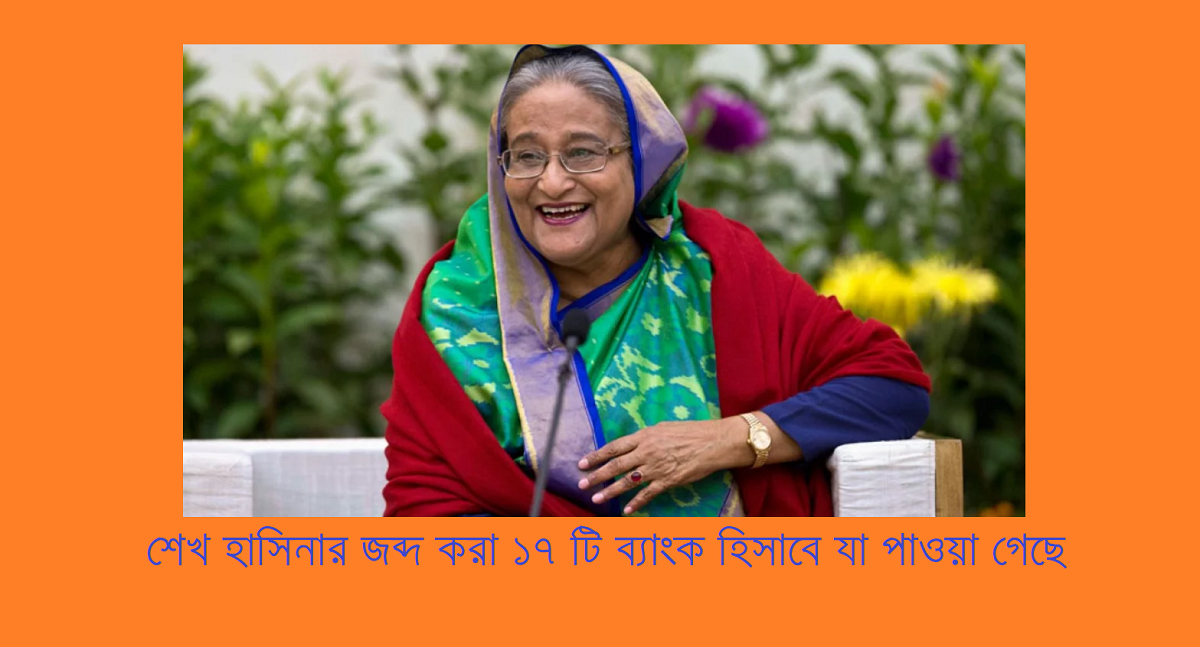 শেখ হাসিনার জব্দ করা ১৭ টি ব্যাংক হিসাবে যা পাওয়া গেছে