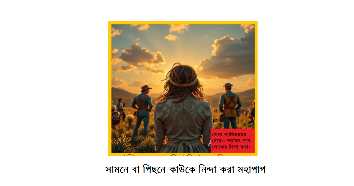 সামনে বা পিছনে কাউকে নিন্দা করা জিনাহ-বয়াভিচারের চেয়েও ভয়াবহ পাপ!