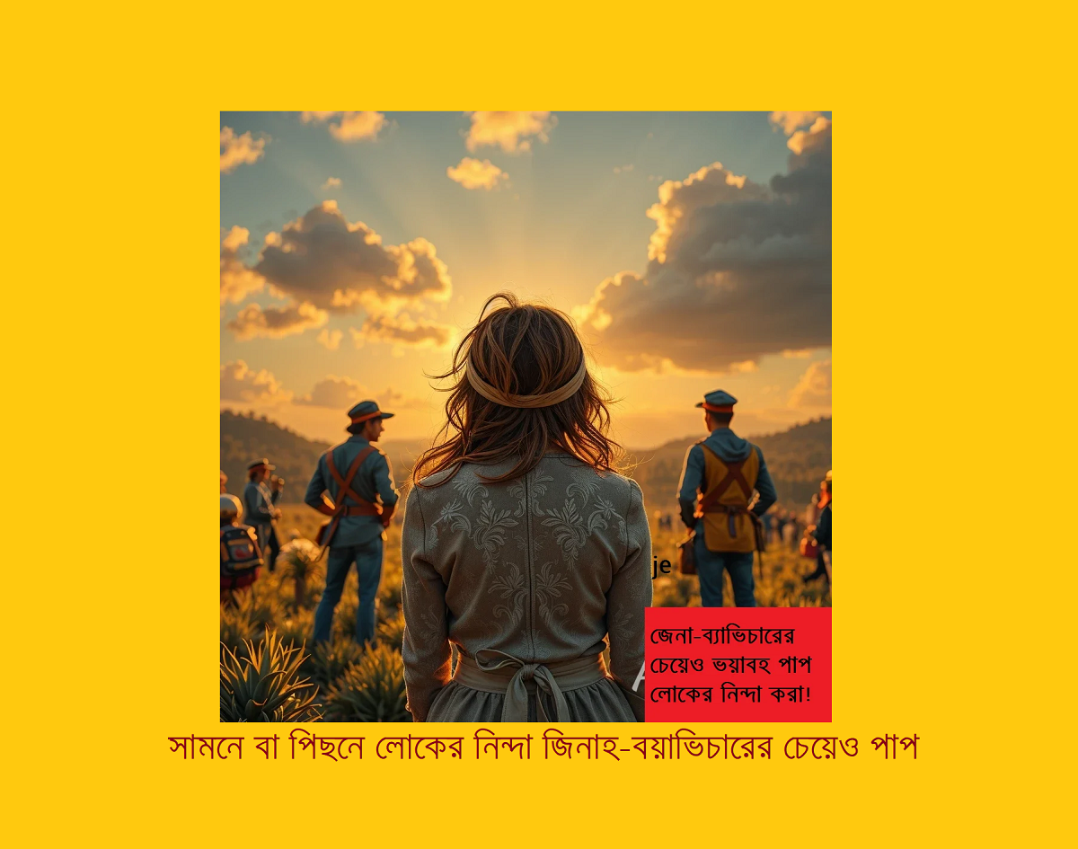 সামনে বা পিছনে কাউকে নিন্দা করা জিনাহ-বয়াভিচারের চেয়েও ভয়াবহ পাপ!