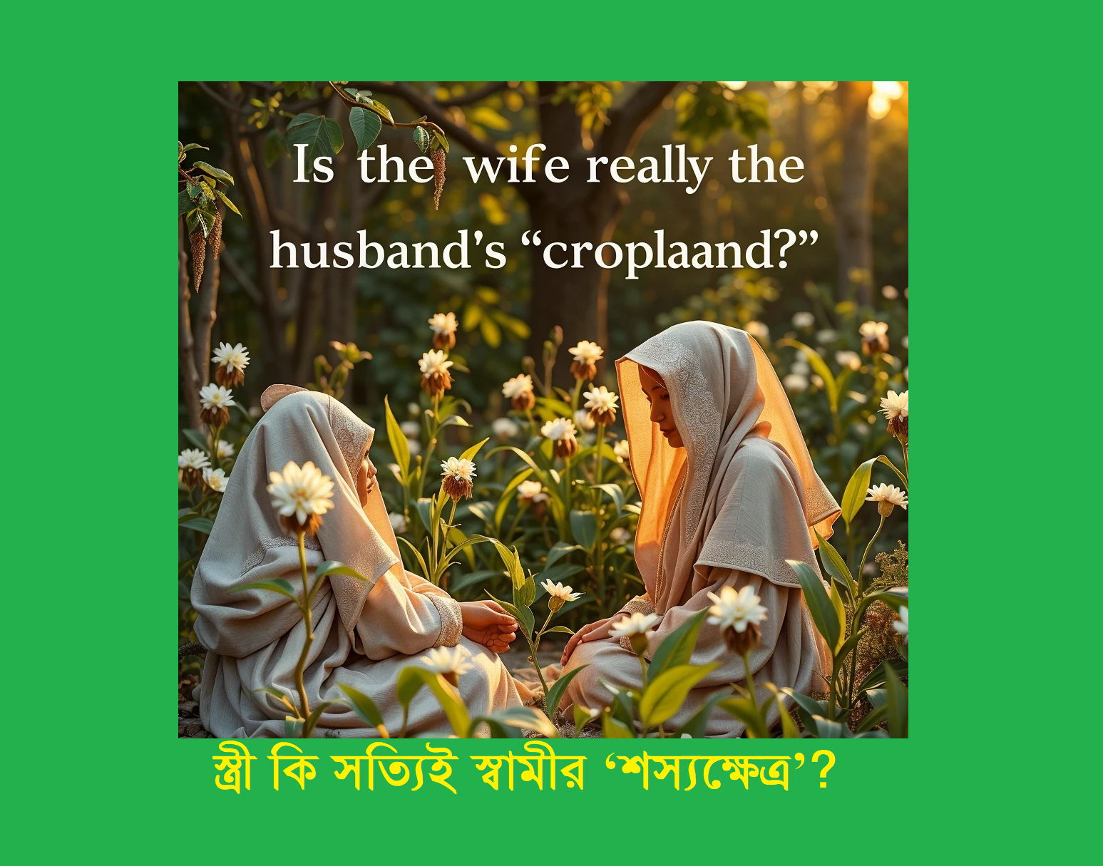 ধর্মচিন্তা | স্ত্রী কি সত্যিই স্বামীর ‘শস্যক্ষেত্র’?