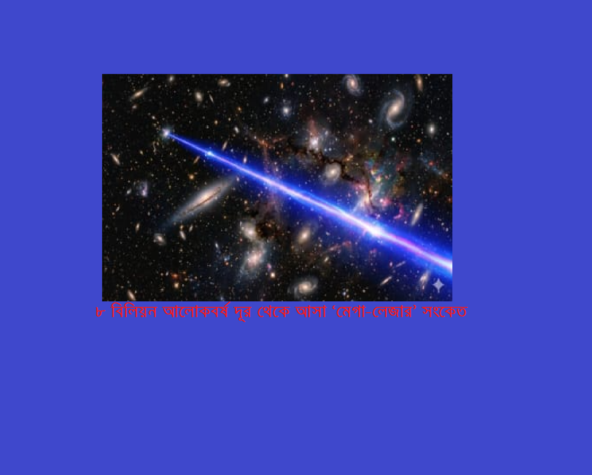 ৮ বিলিয়ন আলোকবর্ষ দূর থেকে আসা ‘মেগা-লেজার’ সংকেত: মহাবিশ্বের এক বিস্ময়কর বার্তা